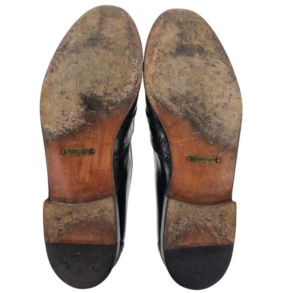 Vintage Mezlan Exotic Crocodile and Leather Dress Shoes Mens 8.5M Penny Loafers - Picture 3 of 11